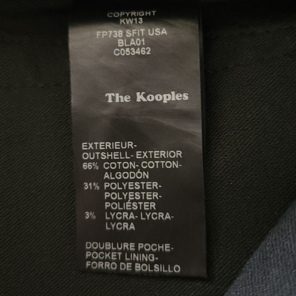 THE KOOPLES Short Fit black skinny jeans anthracite floral lace print Sz 25 NEW - Picture 5 of 8